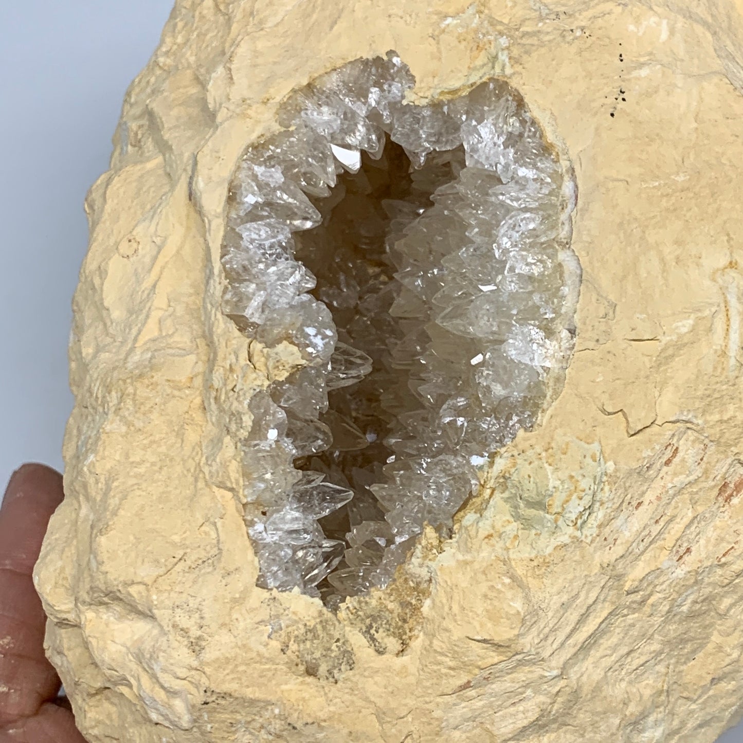 3.04 lbs, 7.5"x5.2"x2.4", Natural Calcite Geode Mineral Specimens @Morocco, B111