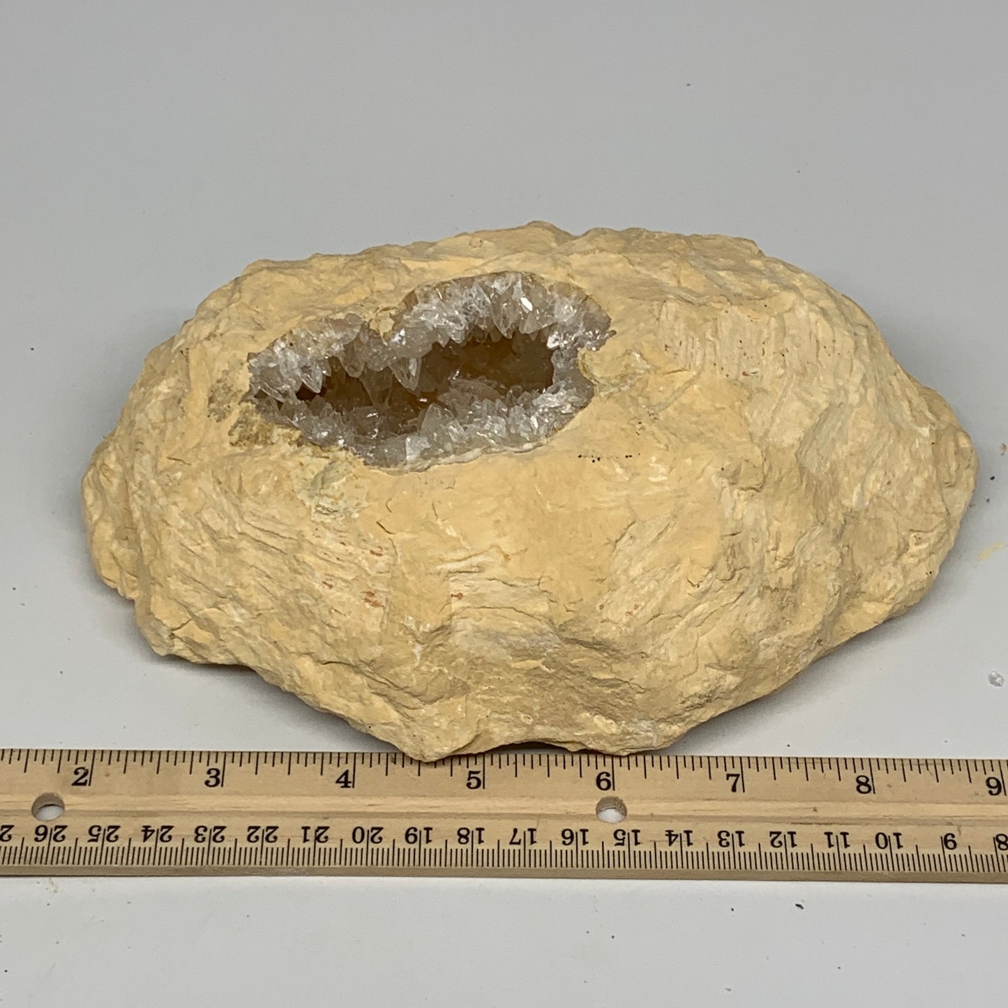 3.04 lbs, 7.5"x5.2"x2.4", Natural Calcite Geode Mineral Specimens @Morocco, B111