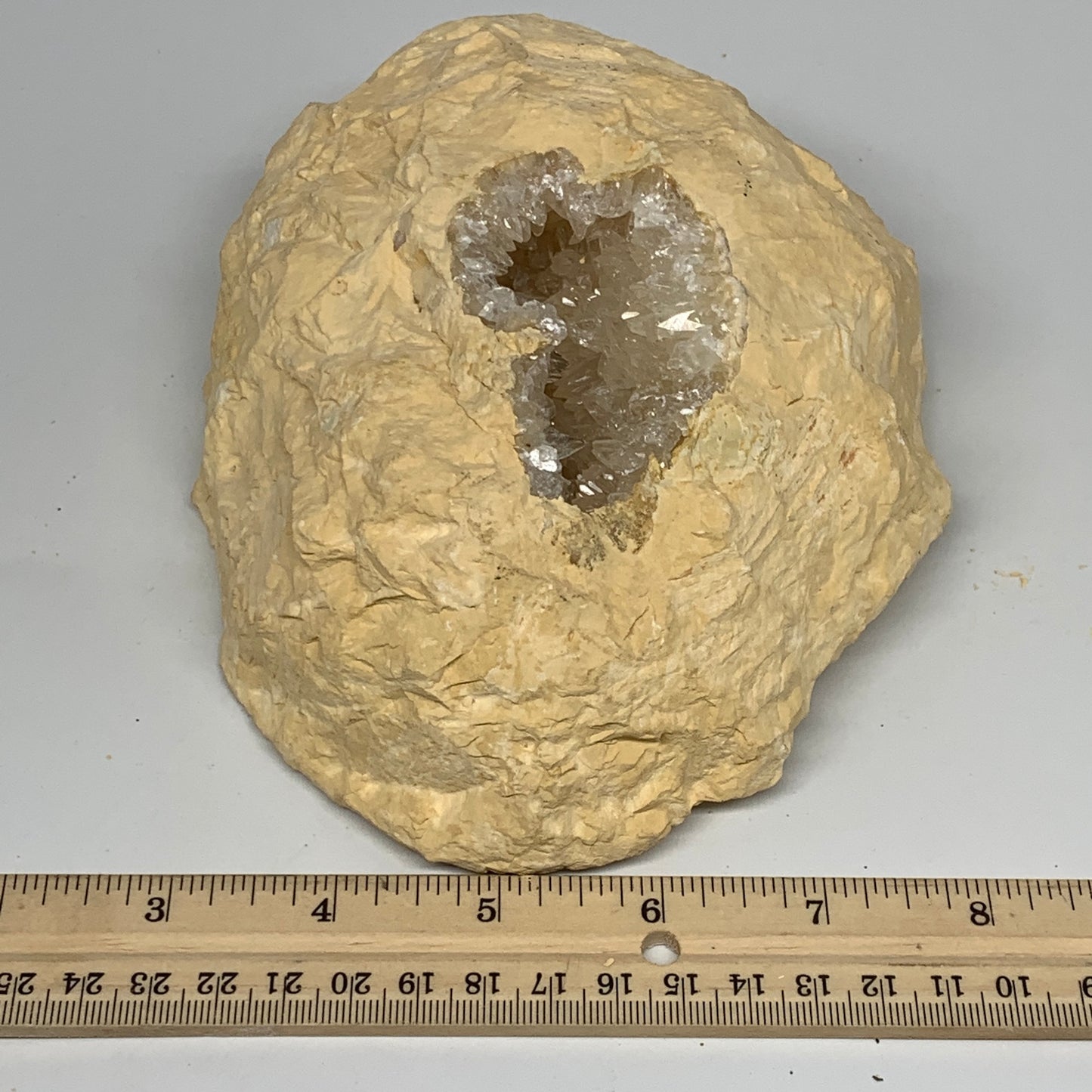 3.04 lbs, 7.5"x5.2"x2.4", Natural Calcite Geode Mineral Specimens @Morocco, B111