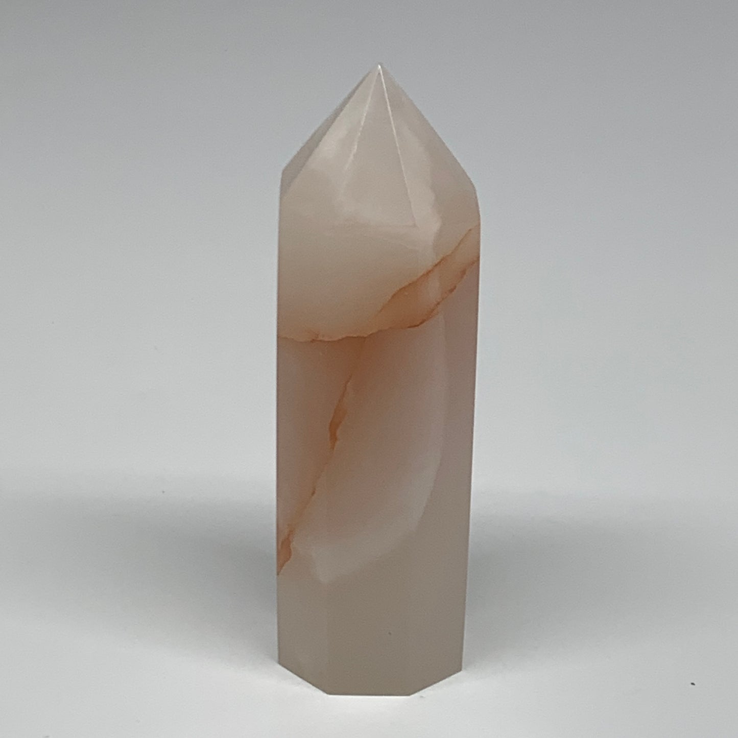 237g, 4.3"x1.3"  Pink Calcite Point Tower Obelisk Crystal, B23262