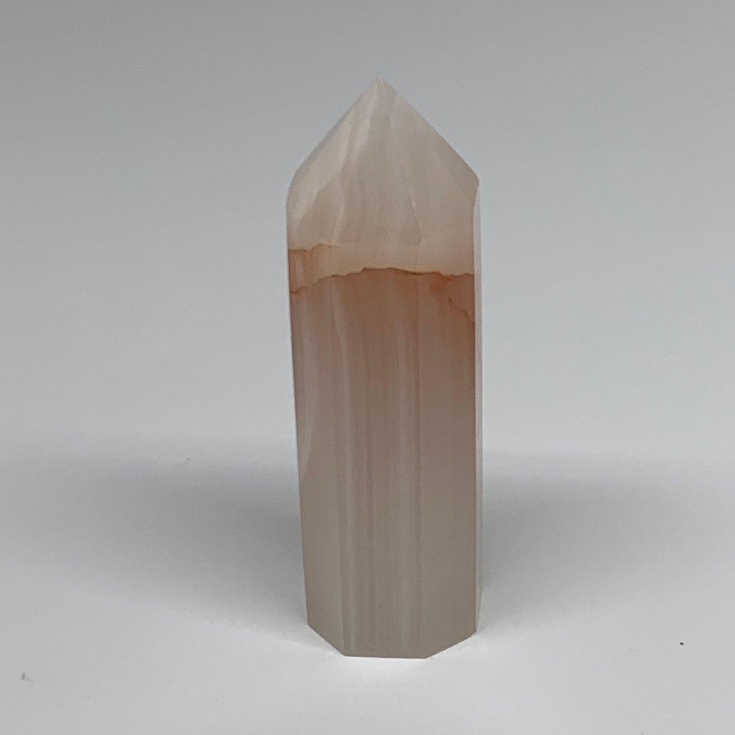 237g, 4.3"x1.3"  Pink Calcite Point Tower Obelisk Crystal, B23262