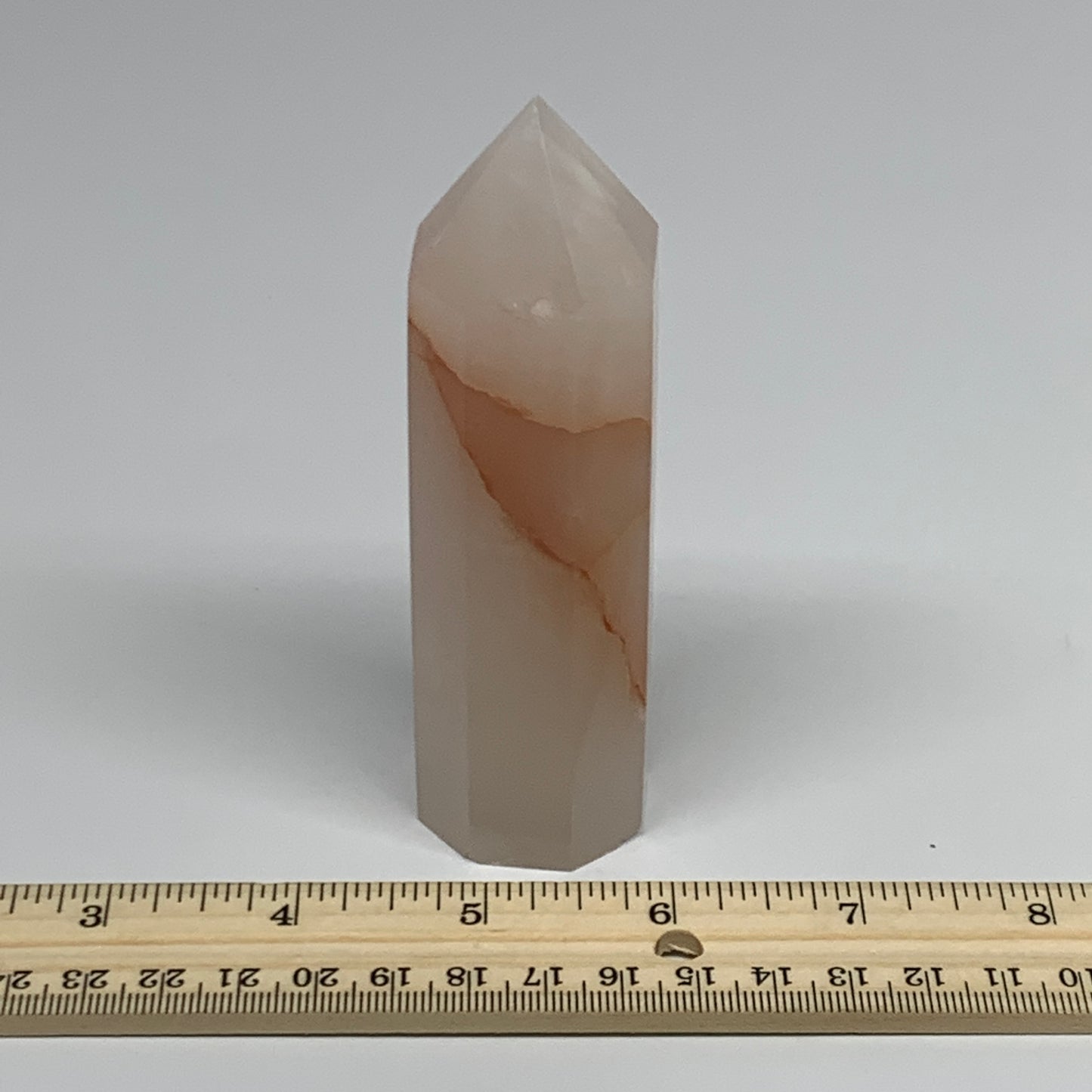 237g, 4.3"x1.3"  Pink Calcite Point Tower Obelisk Crystal, B23262
