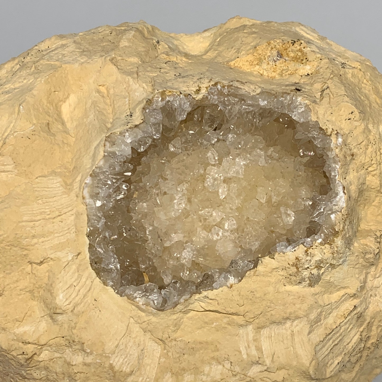 2.88 lbs, 7"x6"x2.4", Natural Calcite Geode Mineral Specimens @Morocco, B11192