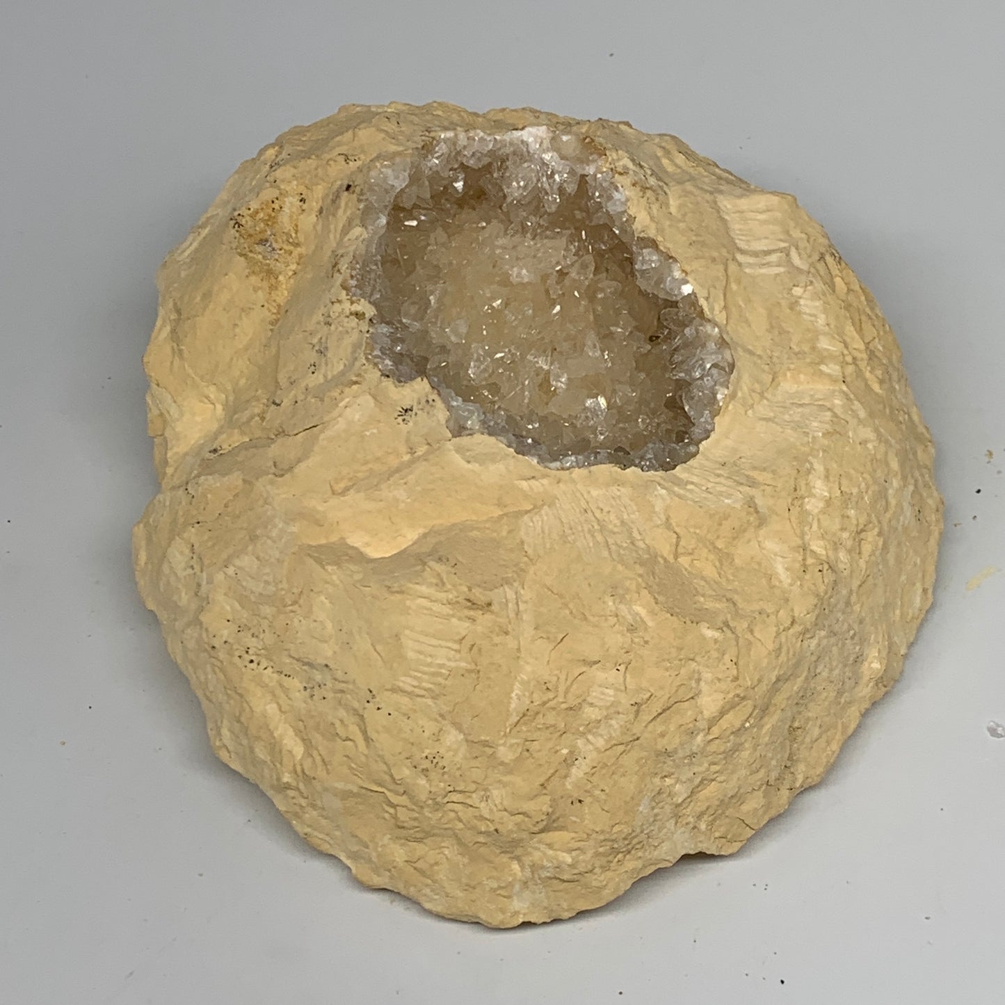 2.88 lbs, 7"x6"x2.4", Natural Calcite Geode Mineral Specimens @Morocco, B11192