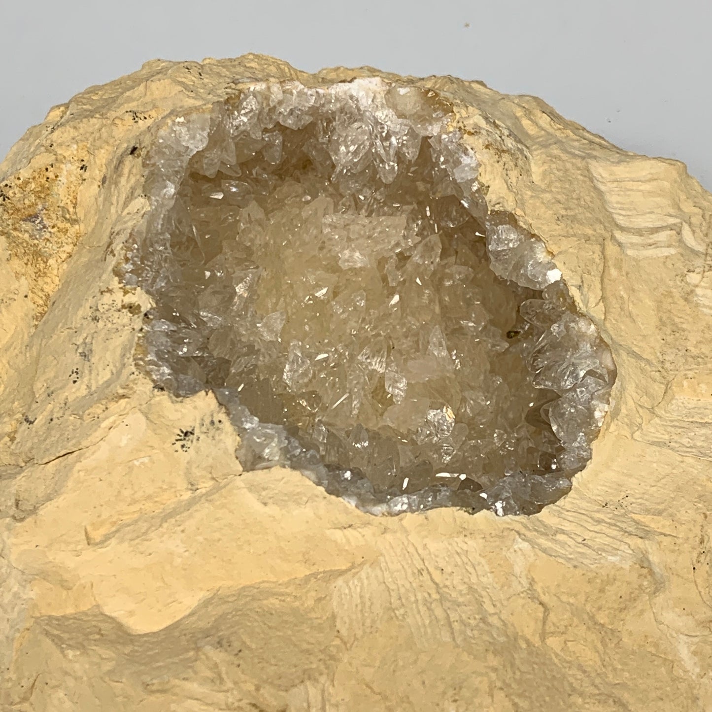 2.88 lbs, 7"x6"x2.4", Natural Calcite Geode Mineral Specimens @Morocco, B11192