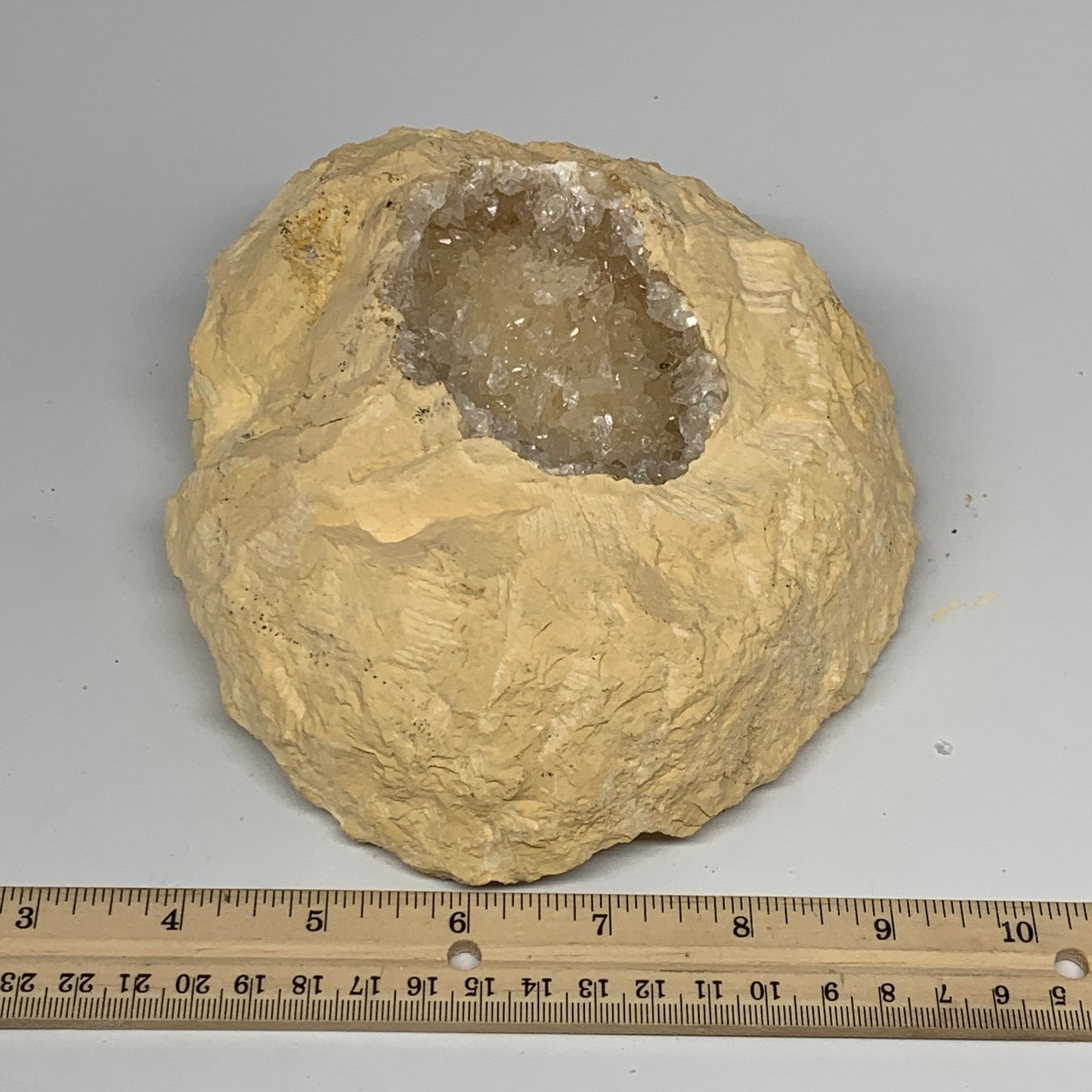 2.88 lbs, 7"x6"x2.4", Natural Calcite Geode Mineral Specimens @Morocco, B11192