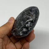 280.8g,2.7"x3"x1.3" Indigo Gabro Merlinite Heart Gemstone @Madagascar, B17649