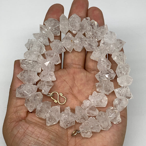 12-18mm, 43 Bds, 101.6g, Natural Terminated Diamond Quartz Beads Strand 16",DQ67