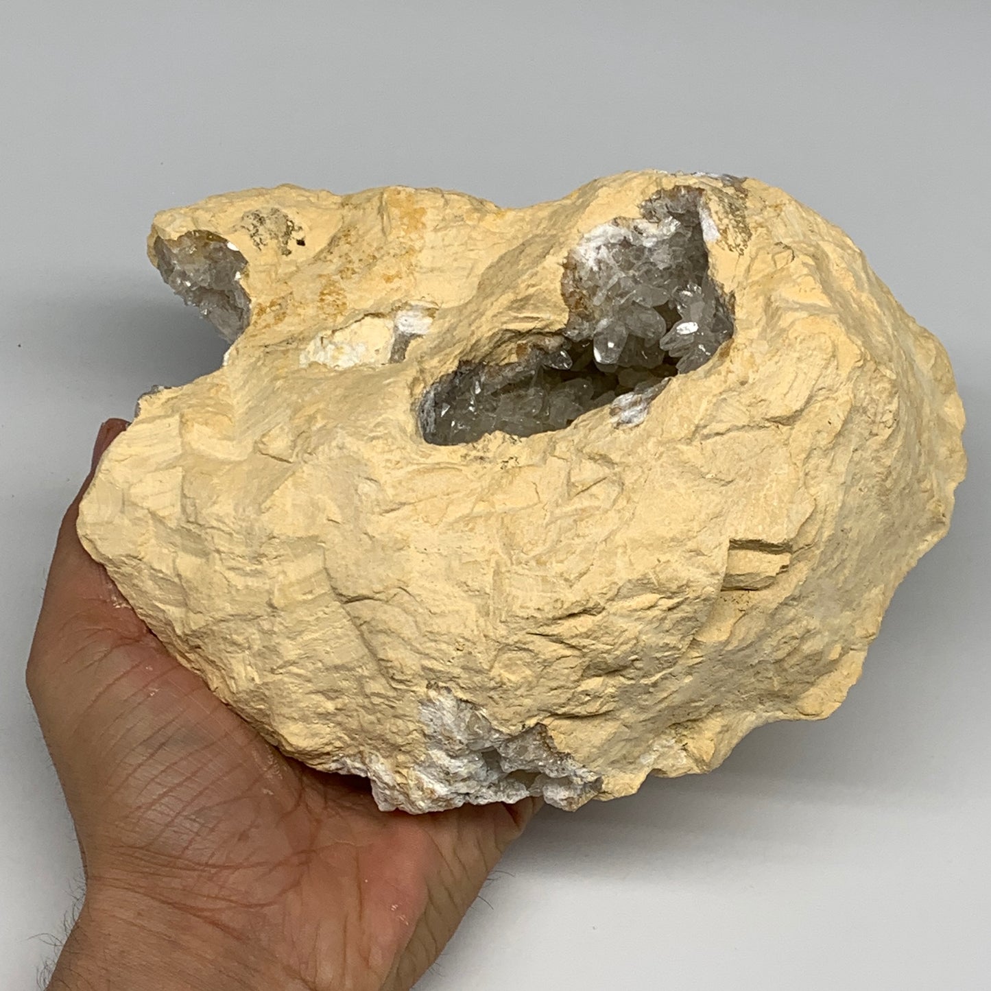 3.73 lbs, 7.25"x6"x3.4", Natural Calcite Geode Mineral Specimens @Morocco, B1119