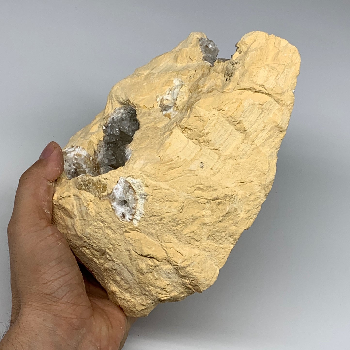 3.73 lbs, 7.25"x6"x3.4", Natural Calcite Geode Mineral Specimens @Morocco, B1119