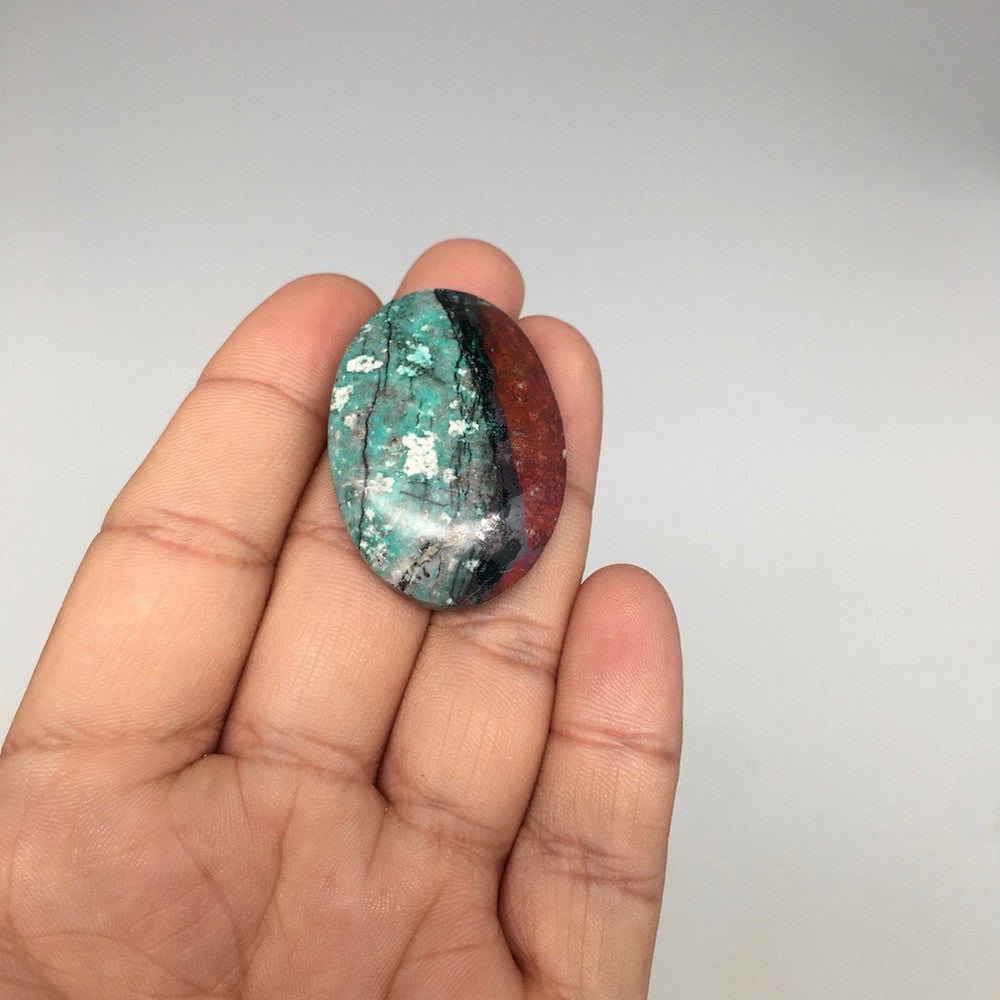 13.3g, 1.5"x 1" Sonora Sunset Chrysocolla Cuprite Cabochon from Mexico,SC253