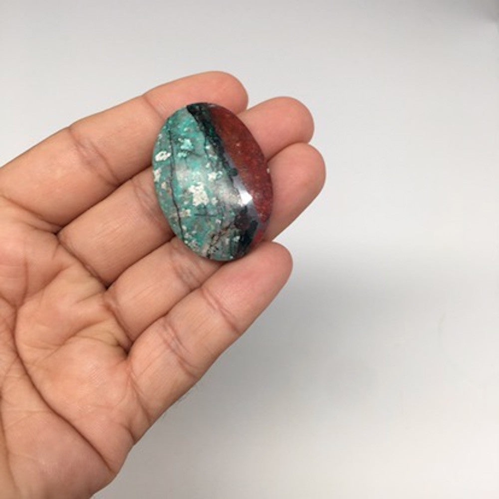 13.3g, 1.5"x 1" Sonora Sunset Chrysocolla Cuprite Cabochon from Mexico,SC253