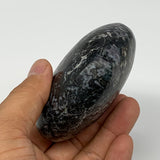 378.6g,3.1"x3.4"x1.4" Indigo Gabro Merlinite Heart Gemstone @Madagascar, B17651