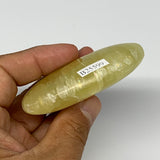 110.1g, 2.9"x1.8"x0.8", Lemon Calcite Palm-Stone Crystal Polished @Pakistan,B259