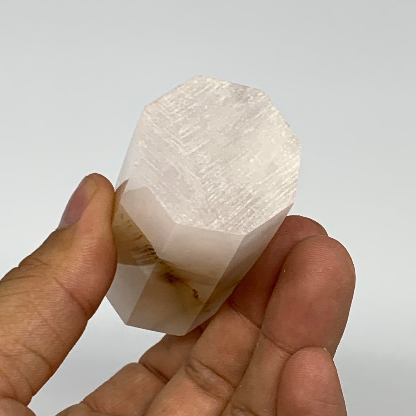 149g, 3.3"x1.2"  Pink Calcite Point Tower Obelisk Crystal, B23265