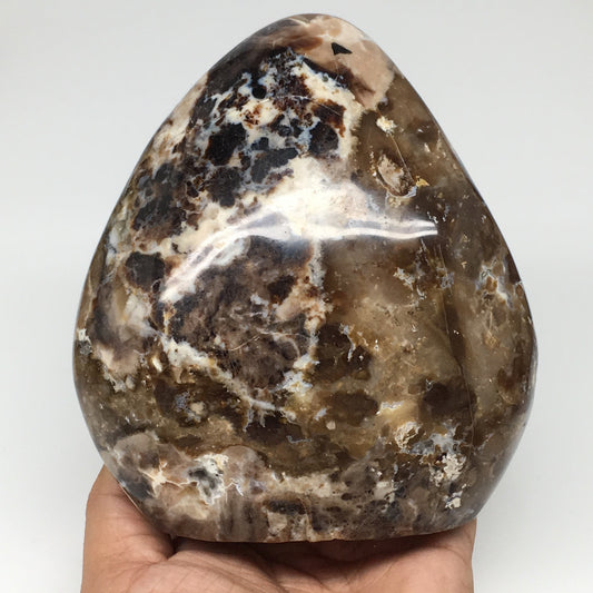 1112g,5"x4.5"x2.5"Natural Black Opal Freeform Polished Gemstone Stands,B987