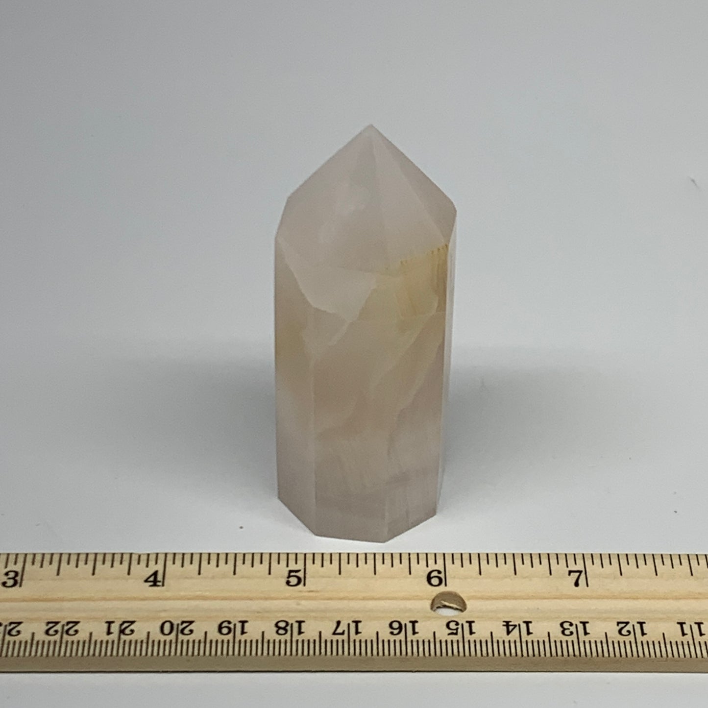 149g, 3.3"x1.2"  Pink Calcite Point Tower Obelisk Crystal, B23265