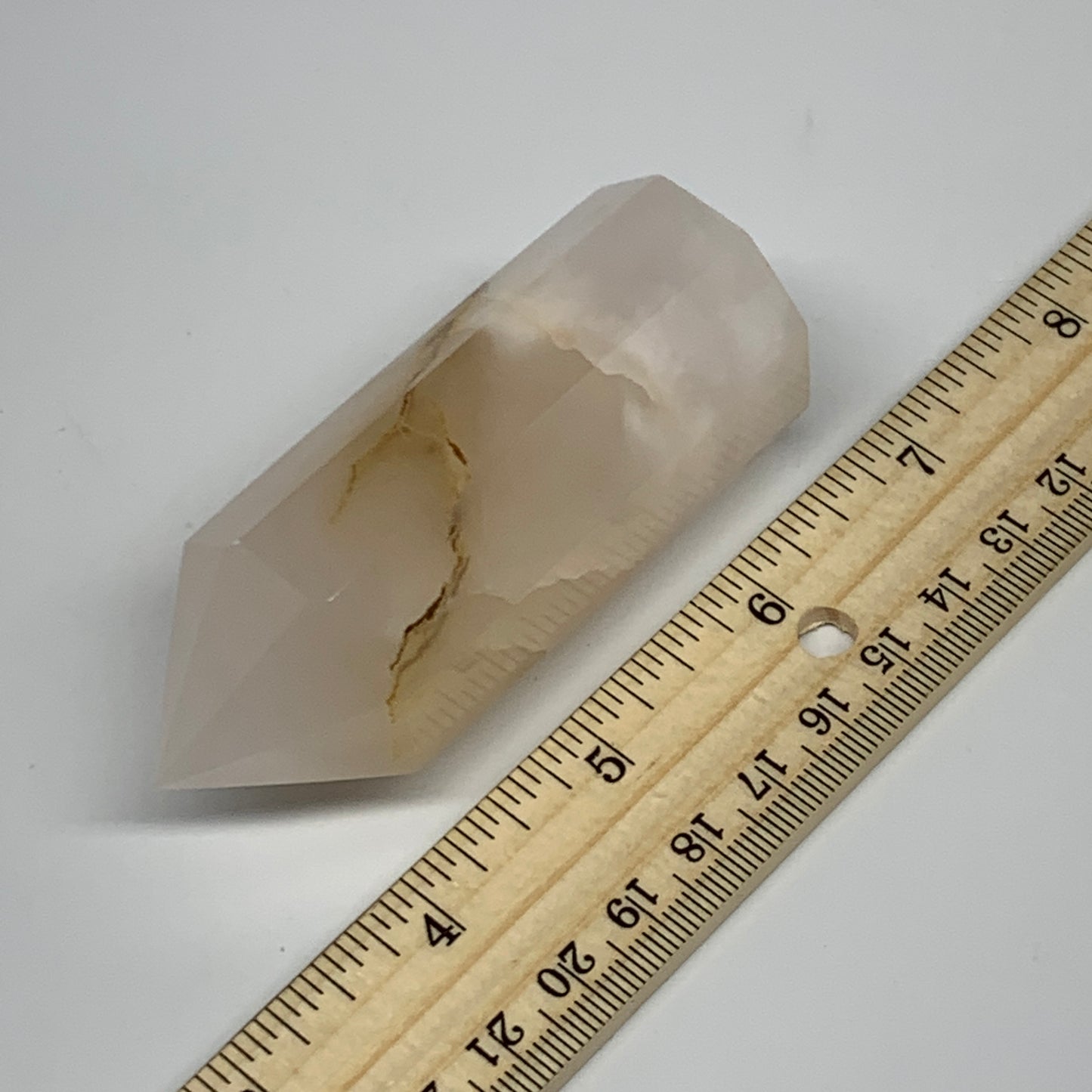 149g, 3.3"x1.2"  Pink Calcite Point Tower Obelisk Crystal, B23265