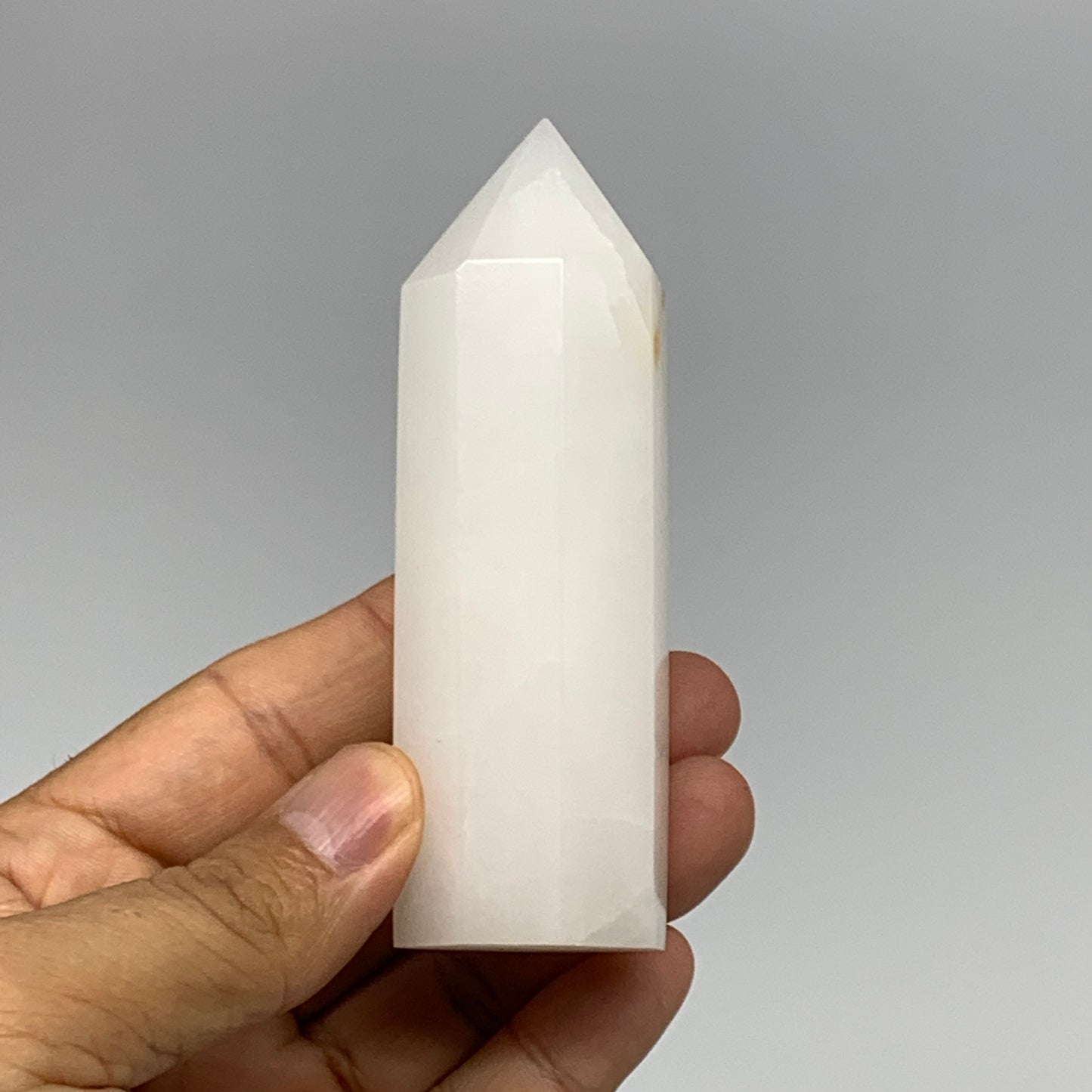 163.8g, 3.8"x1.2"  Pink Calcite Point Tower Obelisk Crystal, B23266