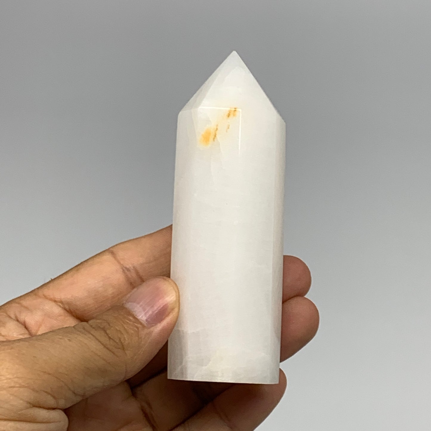 163.8g, 3.8"x1.2"  Pink Calcite Point Tower Obelisk Crystal, B23266