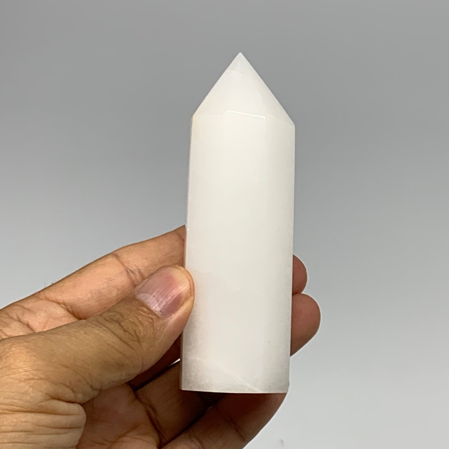 163.8g, 3.8"x1.2"  Pink Calcite Point Tower Obelisk Crystal, B23266