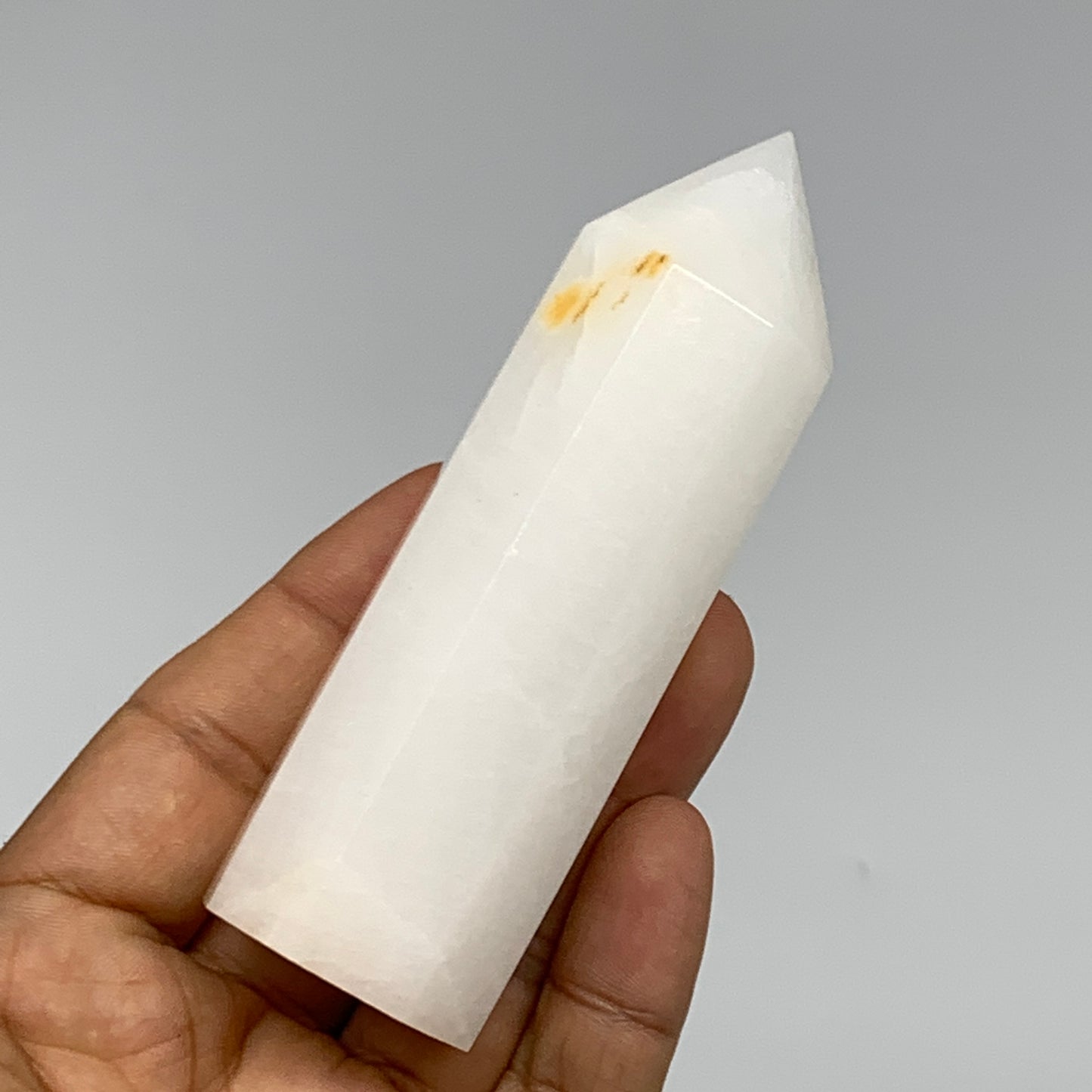 163.8g, 3.8"x1.2"  Pink Calcite Point Tower Obelisk Crystal, B23266