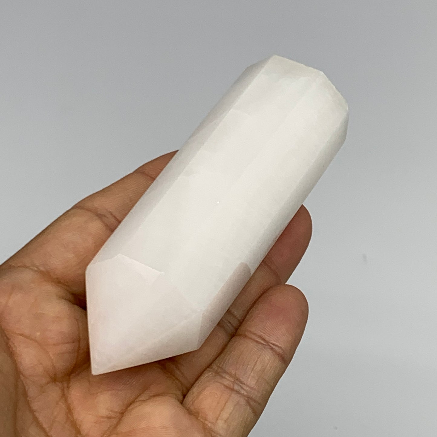 163.8g, 3.8"x1.2"  Pink Calcite Point Tower Obelisk Crystal, B23266