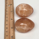 2pcs,161.5g, 1.8"- 1.8” Honey Color Onyx Polished Small Eggs @Morocco, MF3351