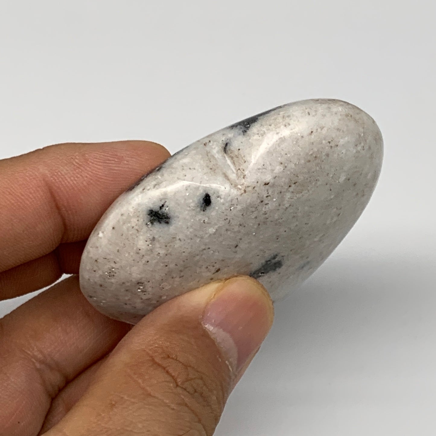 78.6g, 2.1"x2.2"x0.8" Natural Black K2 Heart Polished Healing Crystal, B10352