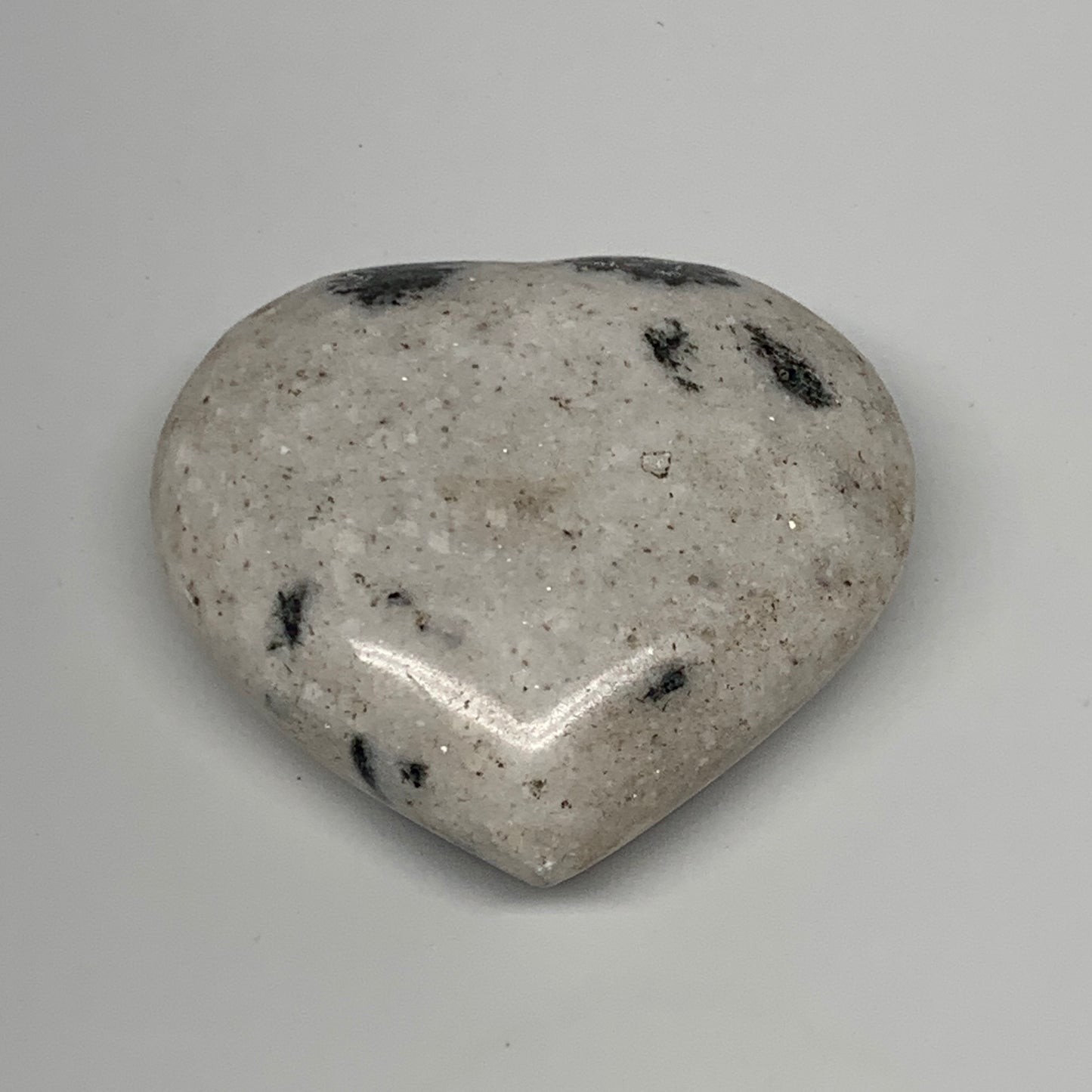 78.6g, 2.1"x2.2"x0.8" Natural Black K2 Heart Polished Healing Crystal, B10352