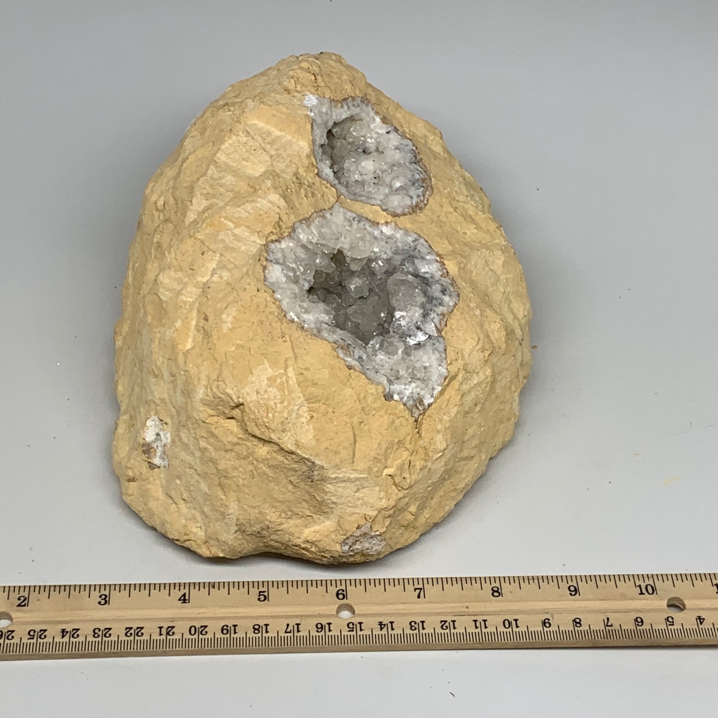 5.56 lbs, 8.5"x5.8"x3.2", Natural Calcite Geode Mineral Specimens @Morocco, B111