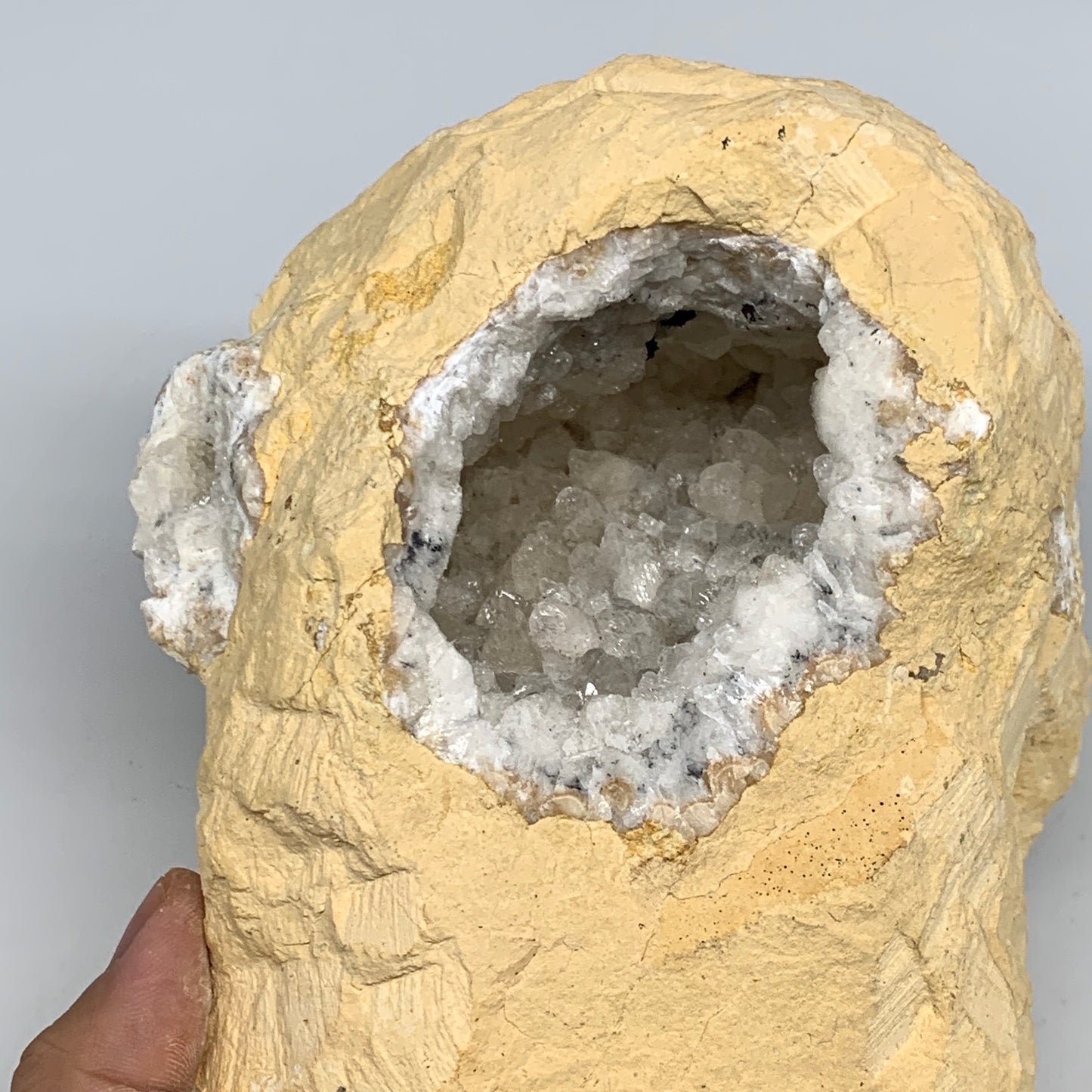 2.96 lbs, 6.5"x4.9"x3.1", Natural Calcite Geode Mineral Specimens @Morocco, B111