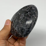 354.1g,3"x3.4"x1.4" Indigo Gabro Merlinite Heart Gemstone @Madagascar, B17653