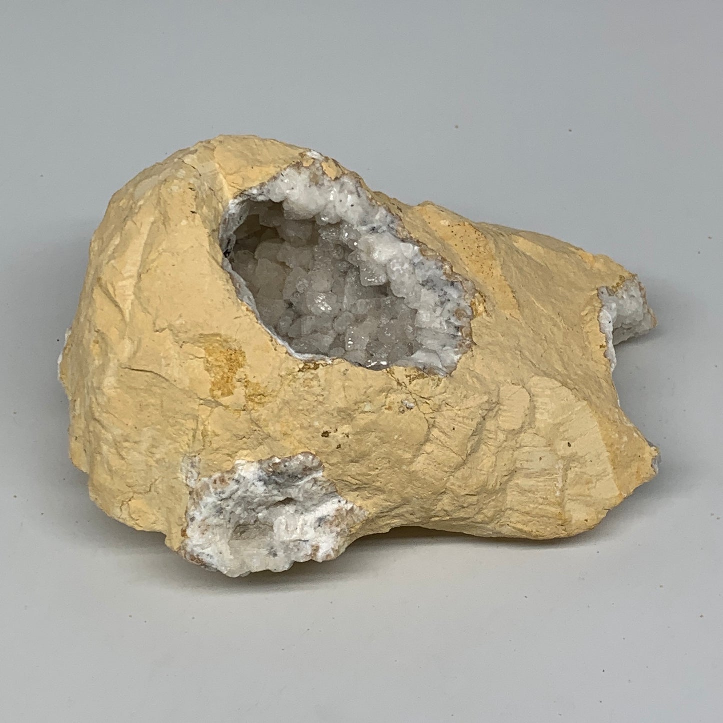 2.96 lbs, 6.5"x4.9"x3.1", Natural Calcite Geode Mineral Specimens @Morocco, B111