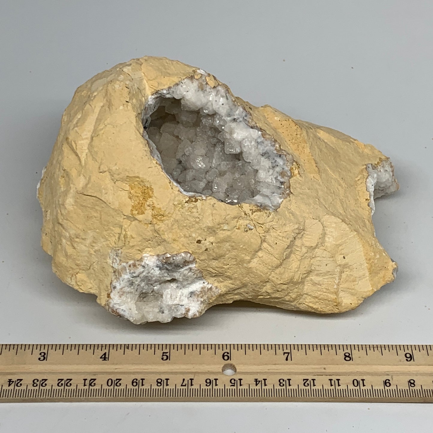 2.96 lbs, 6.5"x4.9"x3.1", Natural Calcite Geode Mineral Specimens @Morocco, B111