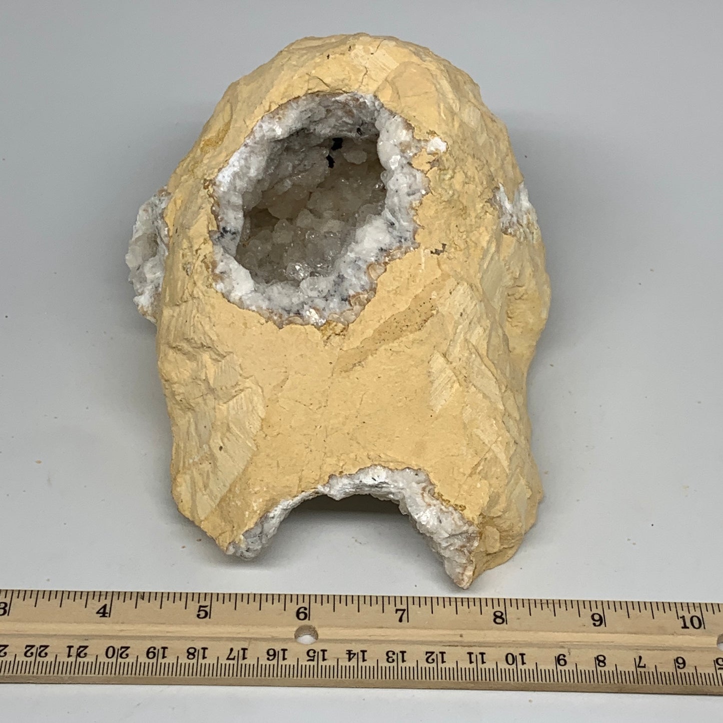 2.96 lbs, 6.5"x4.9"x3.1", Natural Calcite Geode Mineral Specimens @Morocco, B111