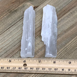 122.8g, 4"-4.1", 2pcs, Natural Rough Solid Selenite Crystal Blade Wand Stick, F3