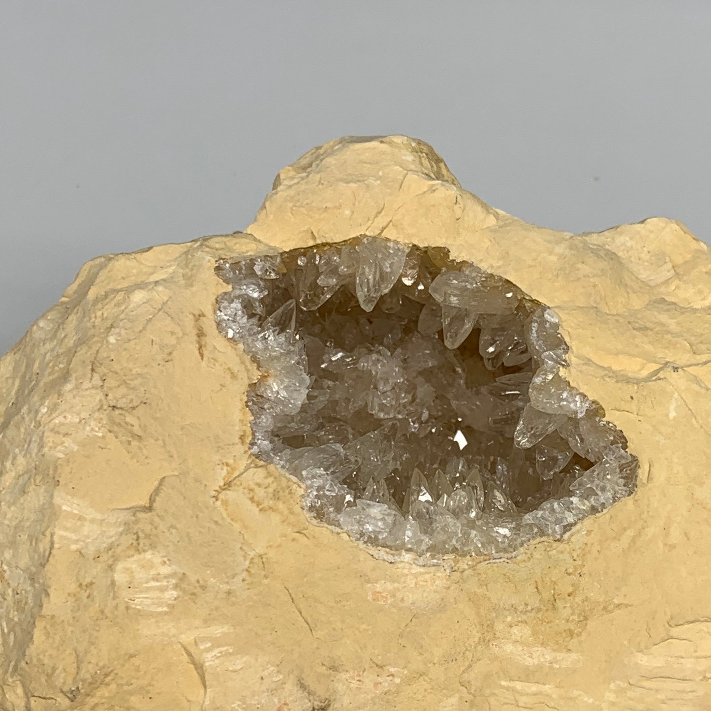 2.62 lbs, 6.75"x5.2"x2.6", Natural Calcite Geode Mineral Specimens @Morocco, B11