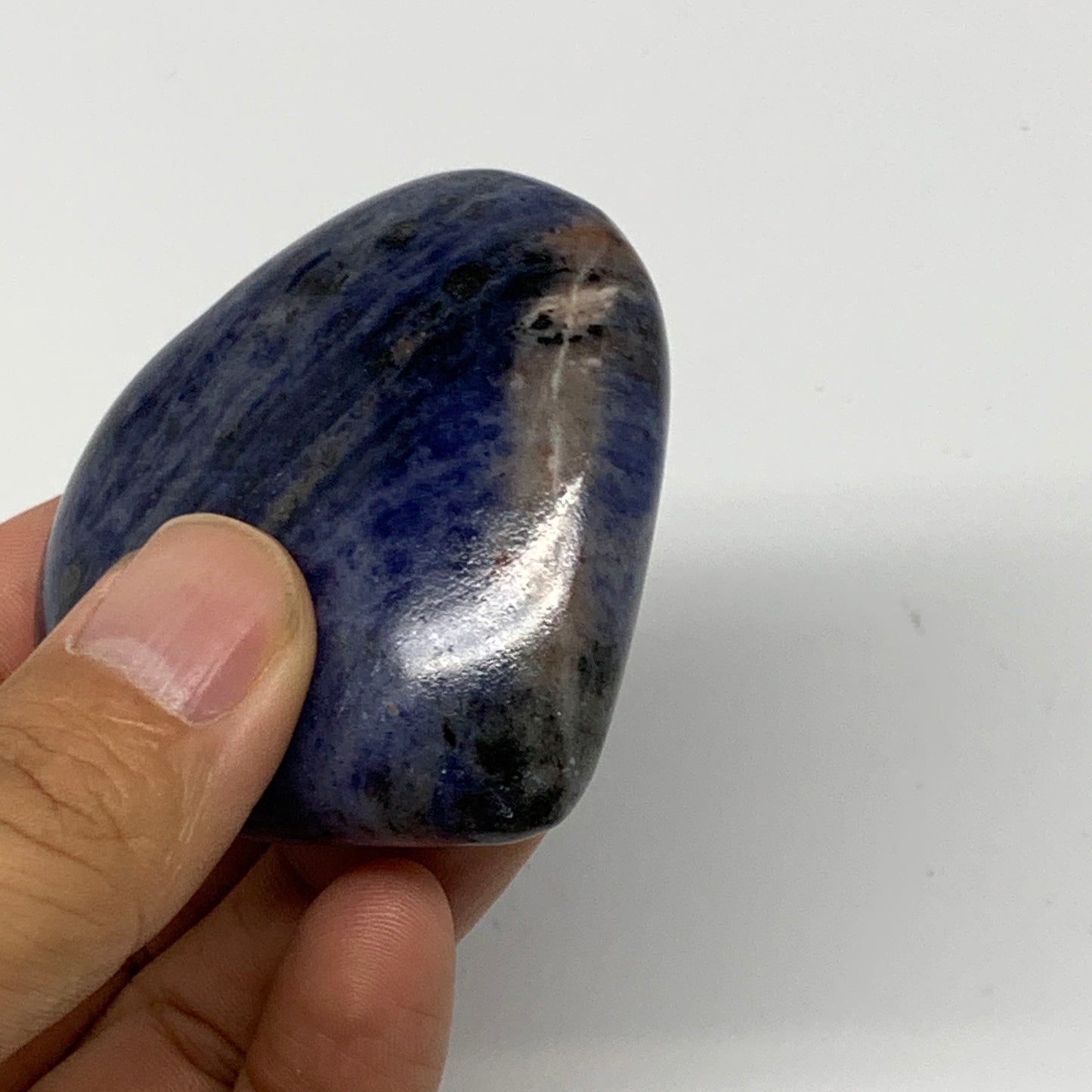 91g,2.1"x2.3"x0.8", Natural Sodalite Heart Crystal Gemstone @India, B22492