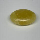 118.6g, 2.6"x1.9"x1", Lemon Calcite Palm-Stone Crystal Polished @Pakistan,B26443