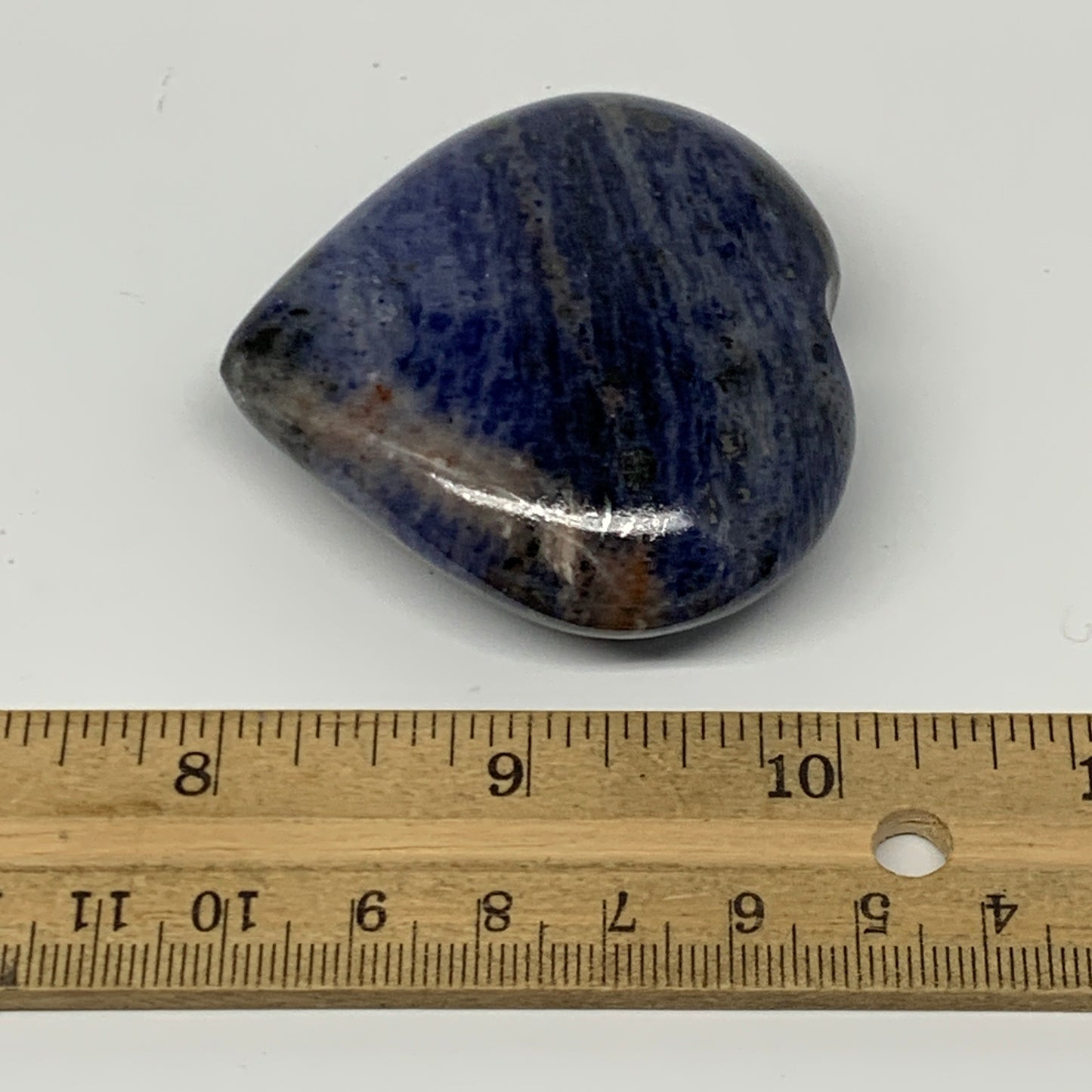 91g,2.1"x2.3"x0.8", Natural Sodalite Heart Crystal Gemstone @India, B22492