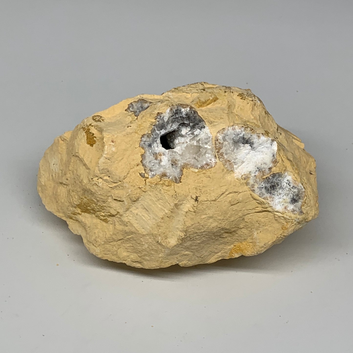 3.44 lbs, 6.6"x4.1"x3.7", Natural Calcite Geode Mineral Specimens @Morocco, B111