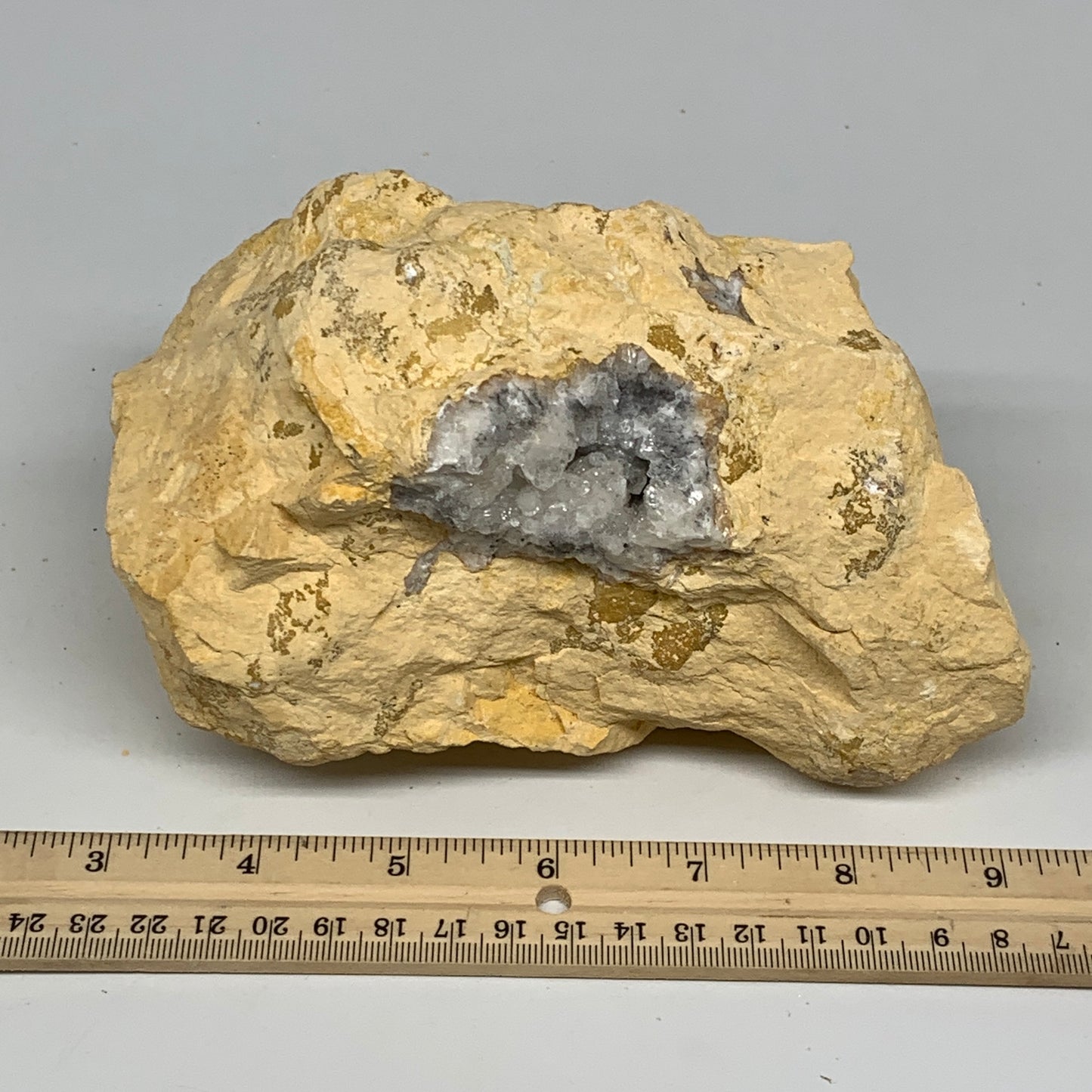 3.44 lbs, 6.6"x4.1"x3.7", Natural Calcite Geode Mineral Specimens @Morocco, B111