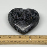409.4g,3.3"x3.5"x1.5" Indigo Gabro Merlinite Heart Gemstone @Madagascar, B17655