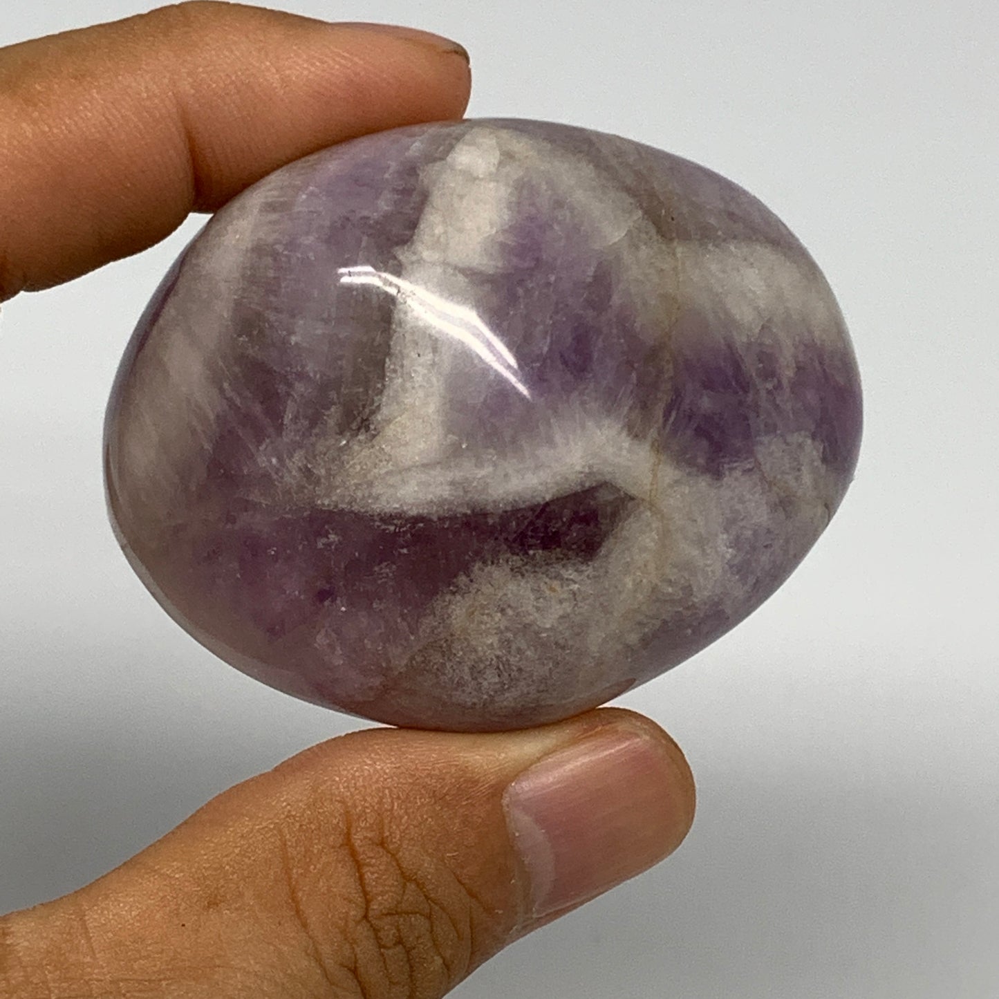 118.3g,2.2"x1.7"x1.4", Banded Amethyst Palm-Stone Crystal Polished Reiki,B15311