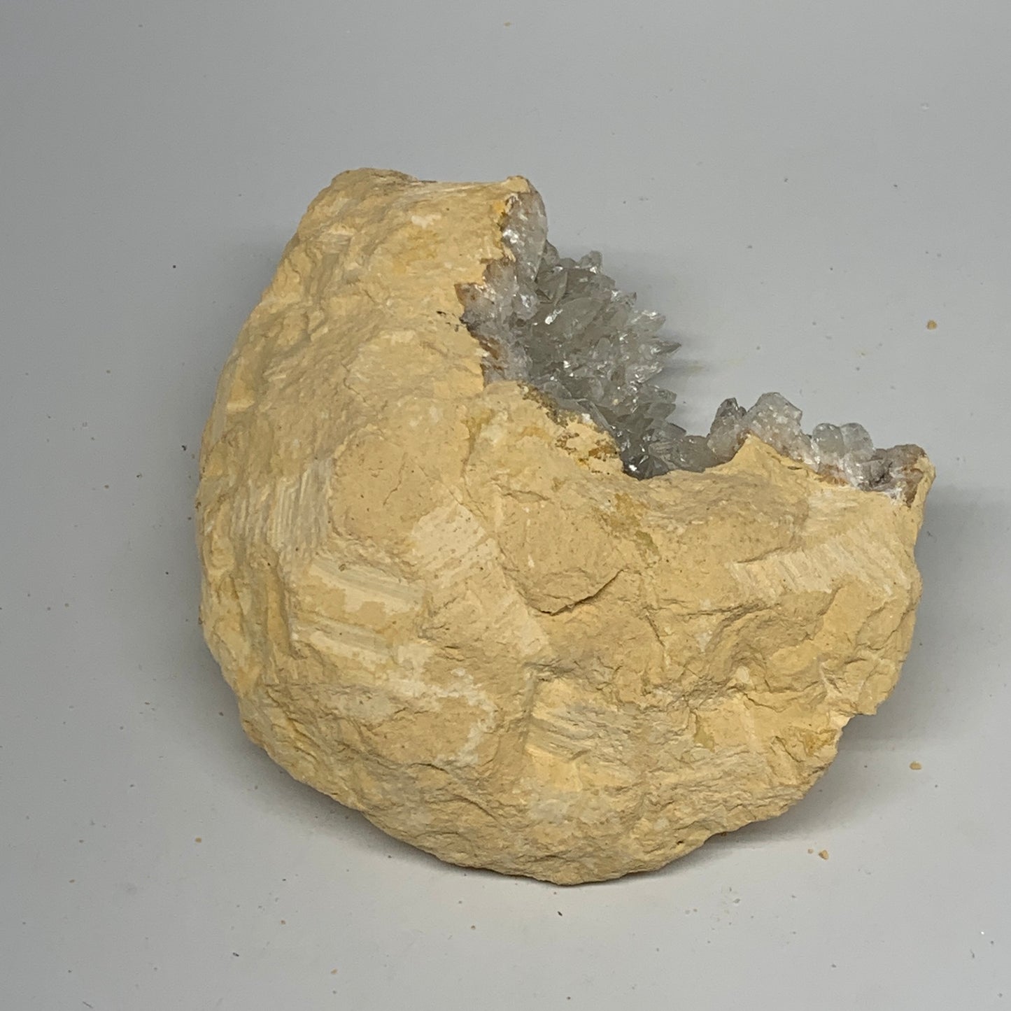 1.48 lbs, 5.8"x3.7"x2.1", Natural Calcite Geode Mineral Specimens @Morocco, B111