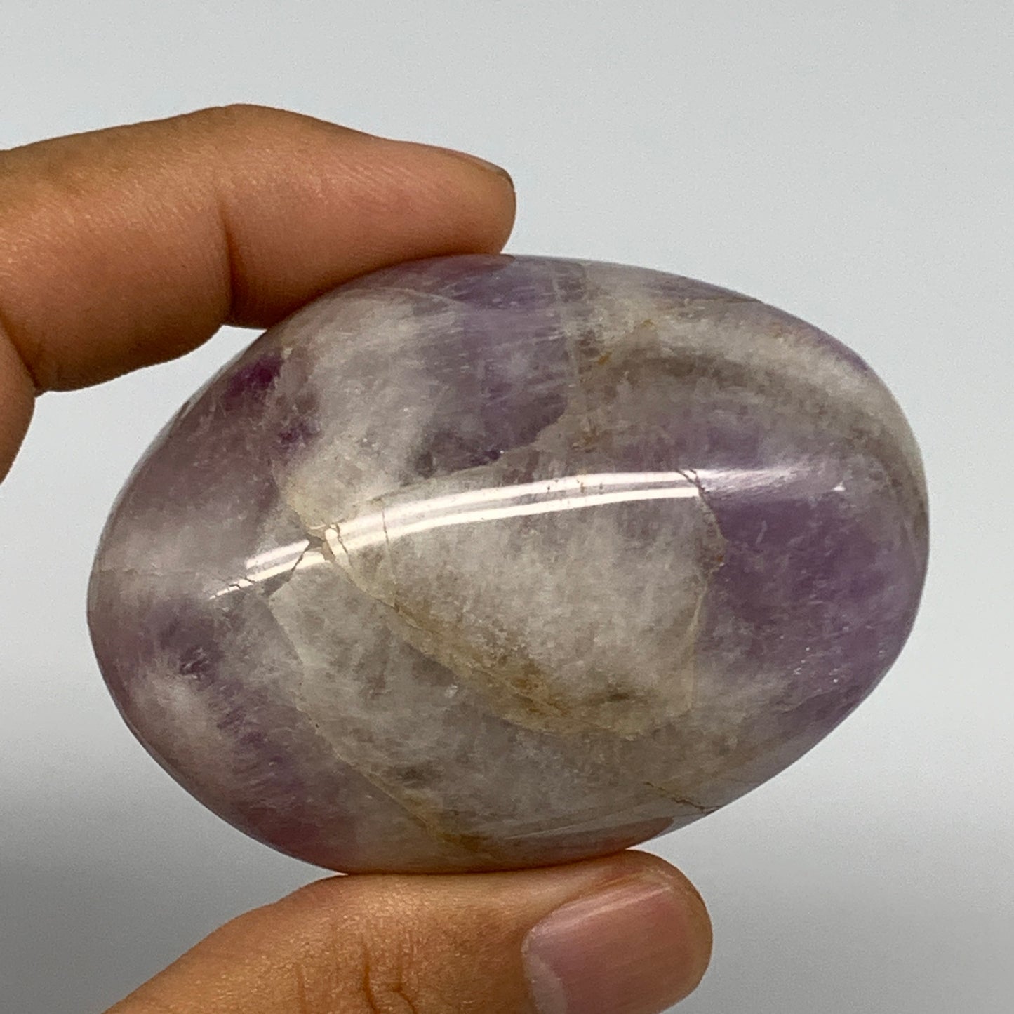 118.3g,2.2"x1.7"x1.4", Banded Amethyst Palm-Stone Crystal Polished Reiki,B15311
