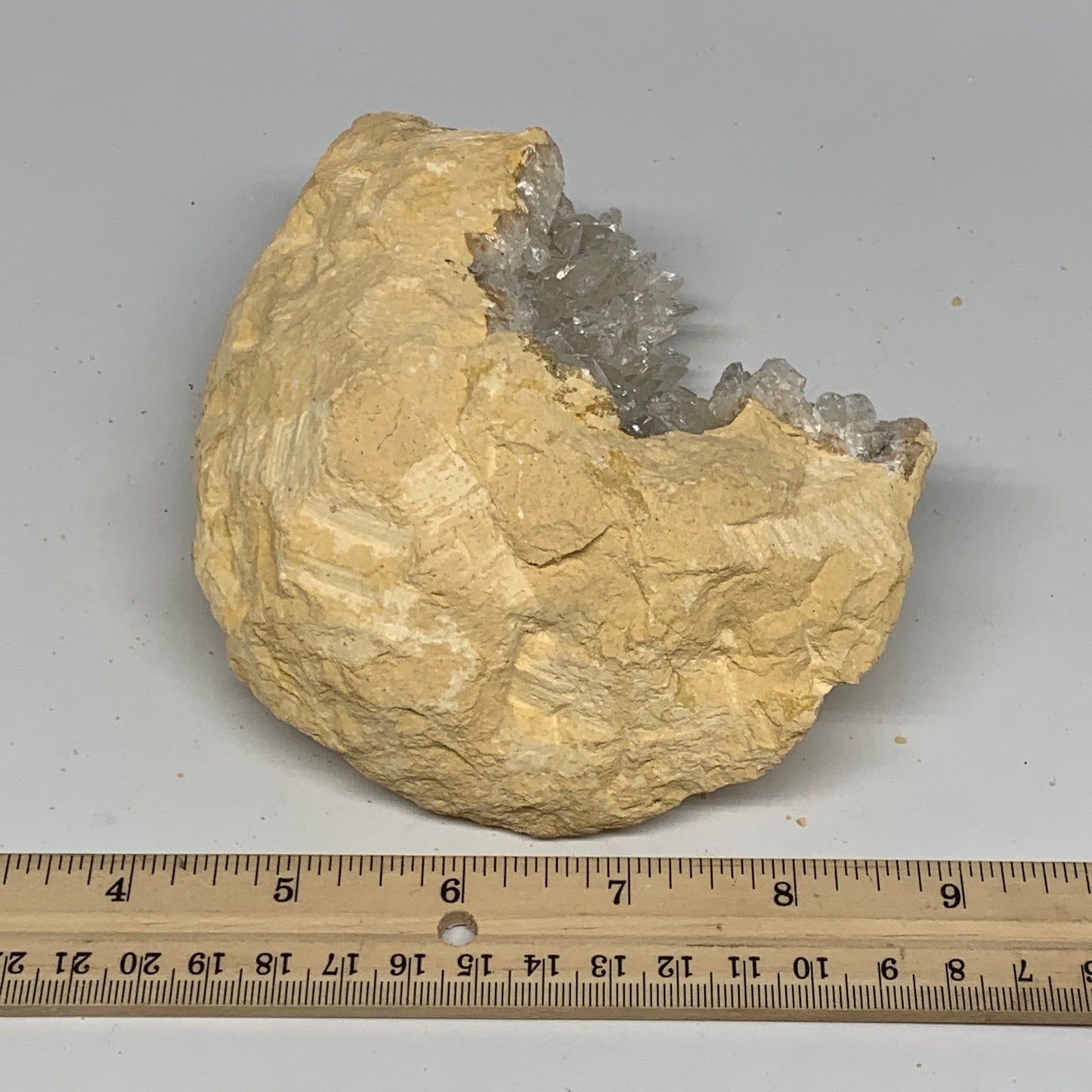 1.48 lbs, 5.8"x3.7"x2.1", Natural Calcite Geode Mineral Specimens @Morocco, B111