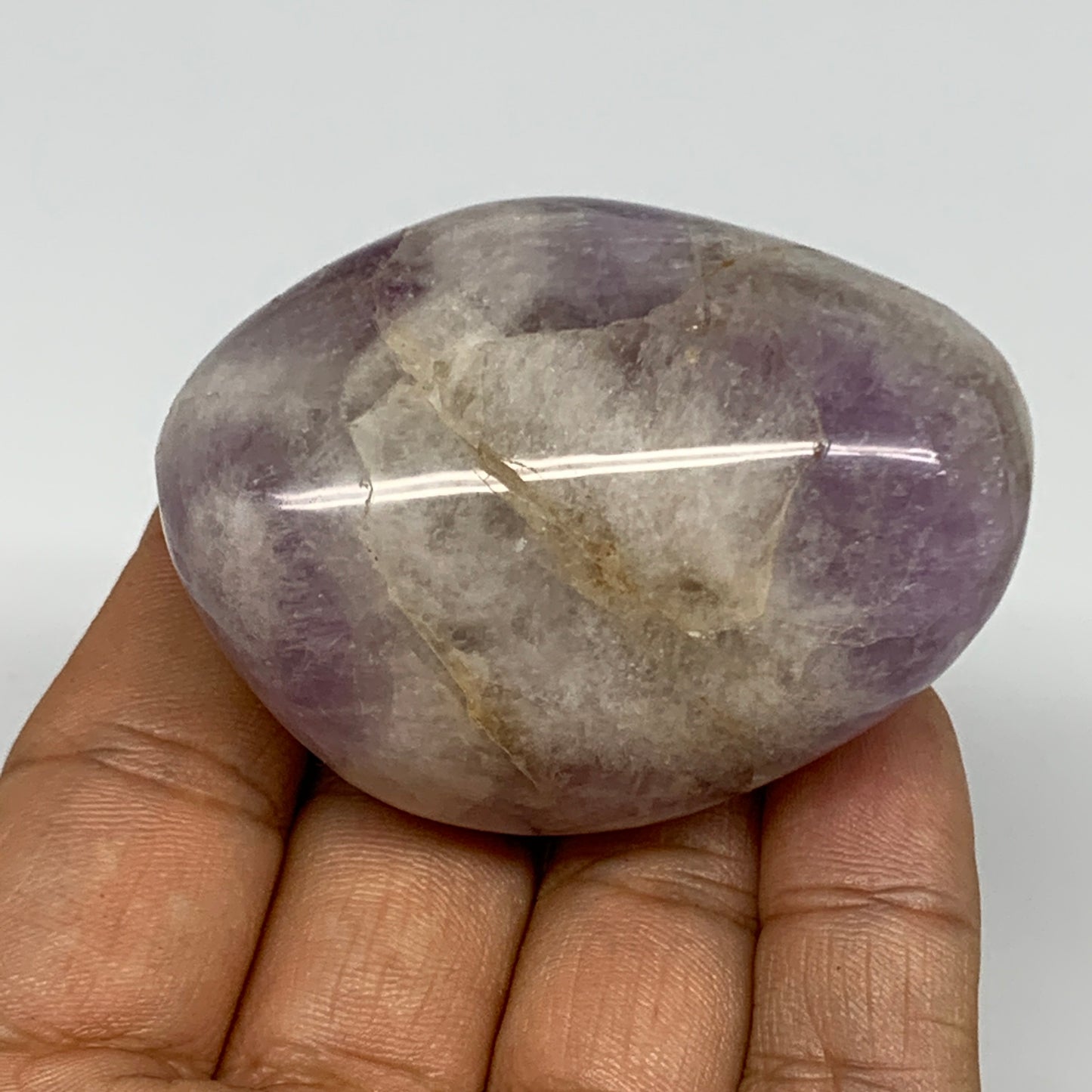 118.3g,2.2"x1.7"x1.4", Banded Amethyst Palm-Stone Crystal Polished Reiki,B15311