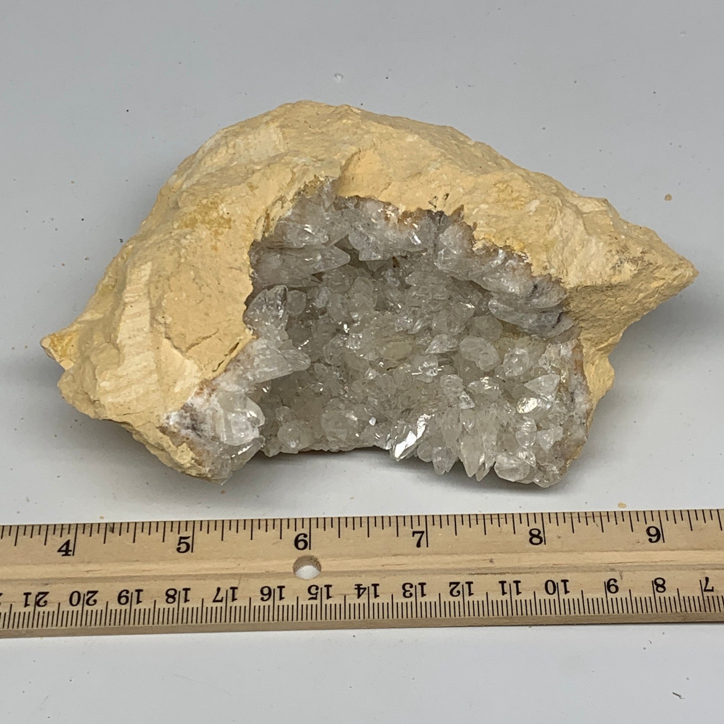 1.48 lbs, 5.8"x3.7"x2.1", Natural Calcite Geode Mineral Specimens @Morocco, B111